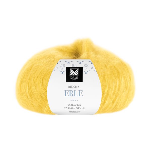 Hovedbilde Dale Kidsilk Erle 9072 Gul garn
