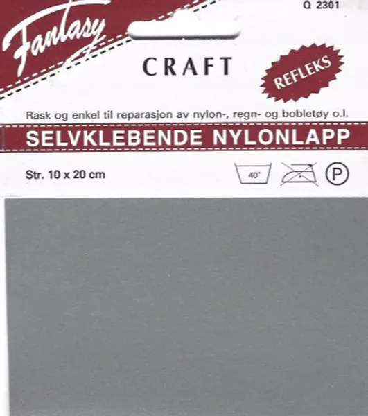 Hovedbilde Nylonlapp refleks selvklebende grå