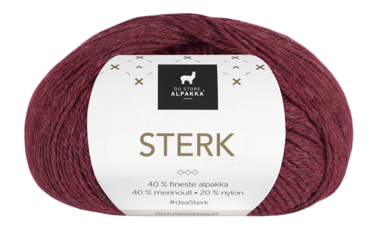 DSA Sterk 892 Dyp rød melert garn