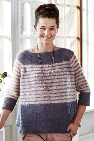 Hovedbilde 894165 Angel raglan genser striper Permin mønster