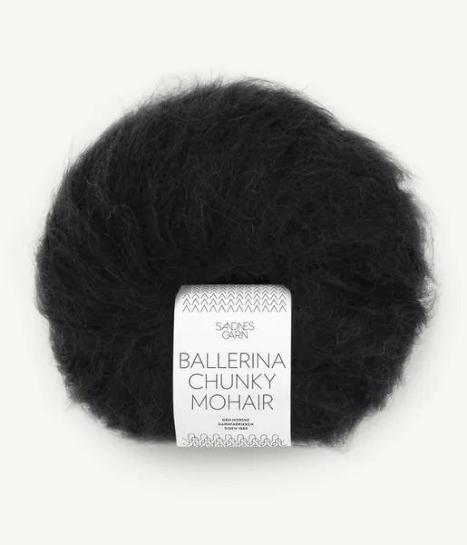 Hovedbilde Ballerina 1099 Svart Chunky Mohair Sandnes garn