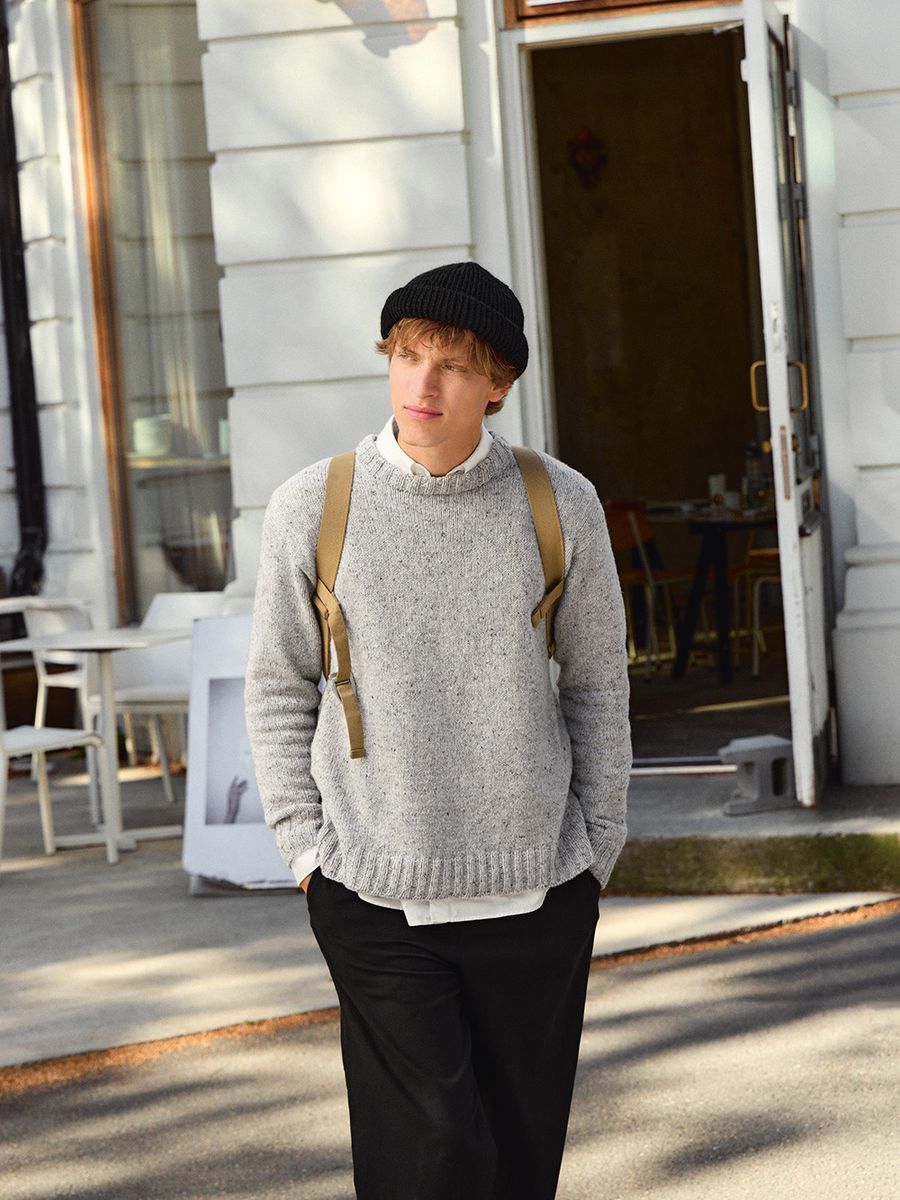 2412-8 Brendan Sweater Man Tweed fra Sandnes garn oppskrift*