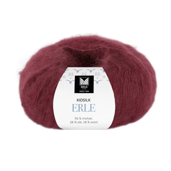 Hovedbilde Dale Kidsilk Erle 9087 Bordeaux garn