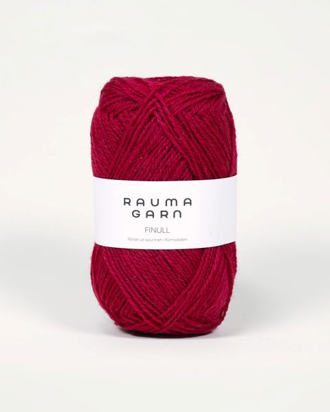 Hovedbilde Rauma Finull 499 Mørk bringerbærrød garn