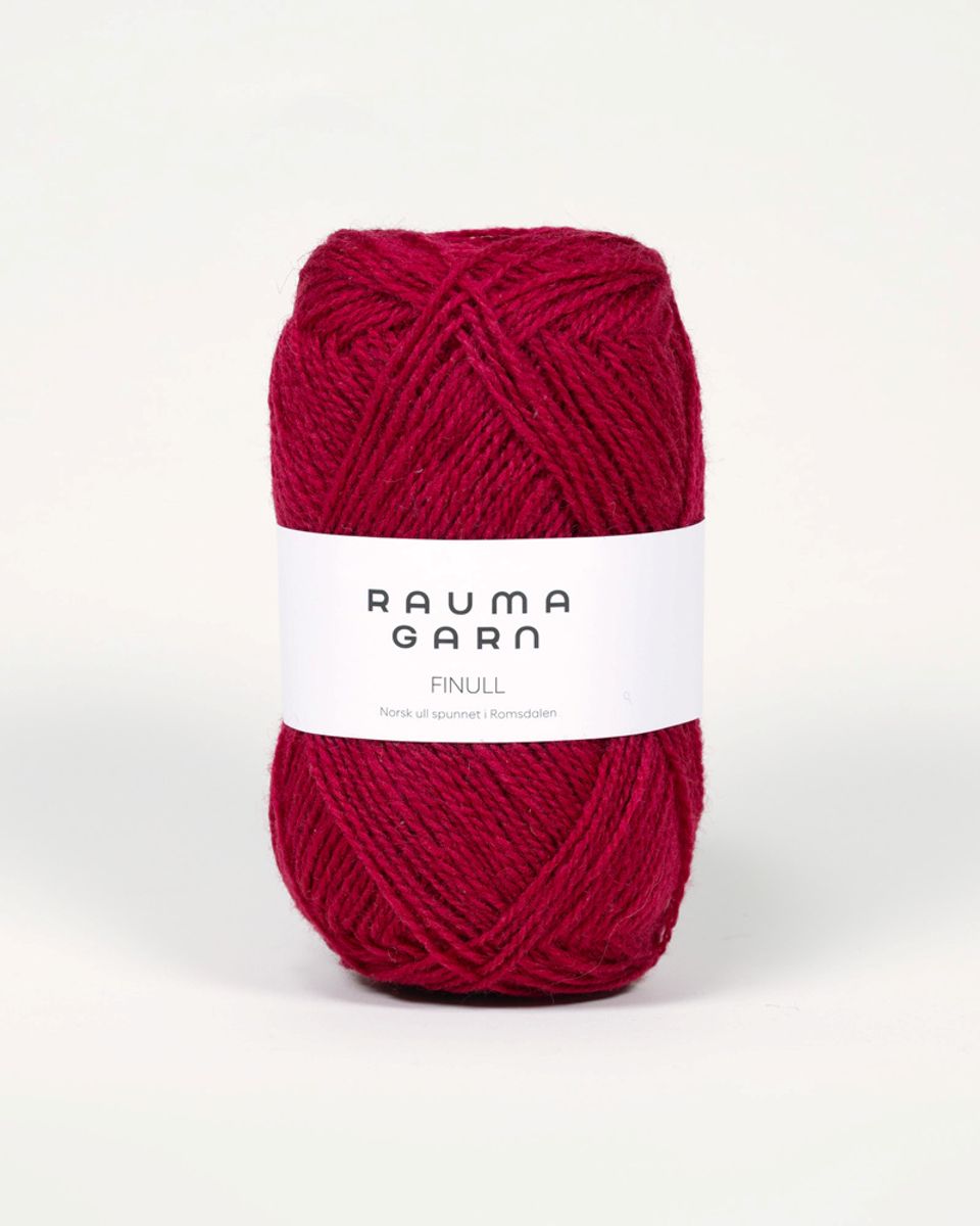 Rauma Finull 499 Mørk bringerbærrød garn