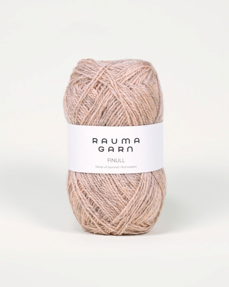 Rauma Finull 4138 Pudderrosa melert garn