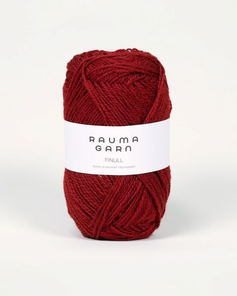 Hovedbilde Rauma Finull 428 Vinrød garn