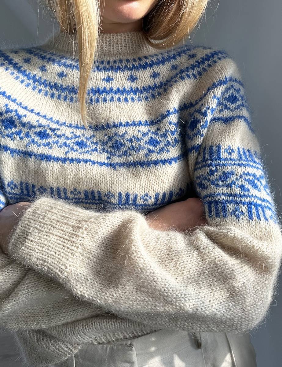 Porcelain Yoke Sweater oppskrift Le Knit*